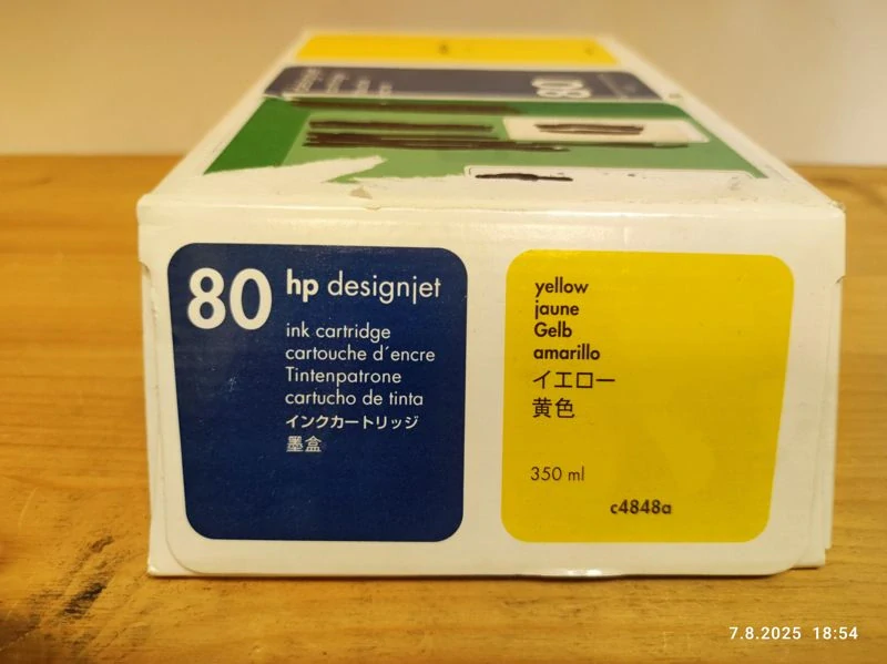C4848A, HP 80 originální inkoustová náplň Yellow 350ml, po expiraci se zárukou