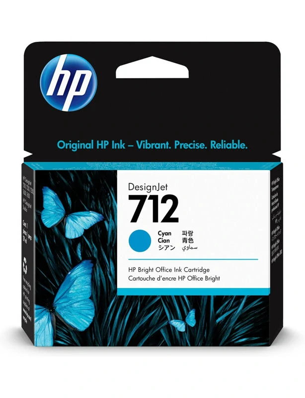 3ED67A, HP 712 originální inkoustová náplň Cyan 29ml