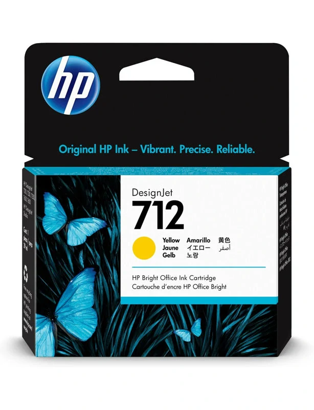 3ED69A, HP 712 originální inkoustová náplň Yellow 29ml
