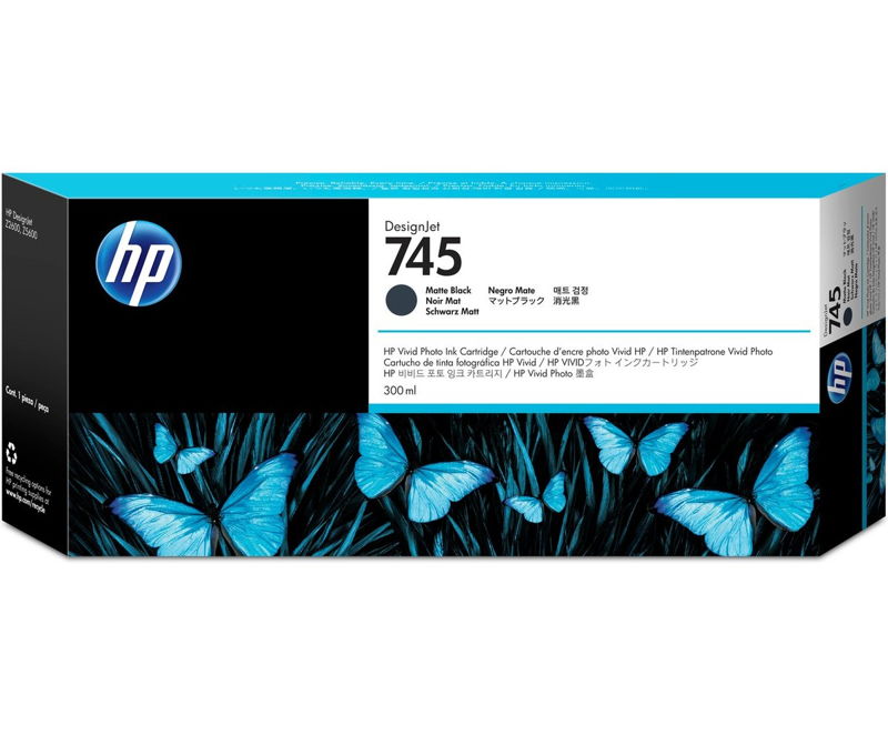 F9K05A, HP 745 originální inkoustová náplň Matte Black 300ml