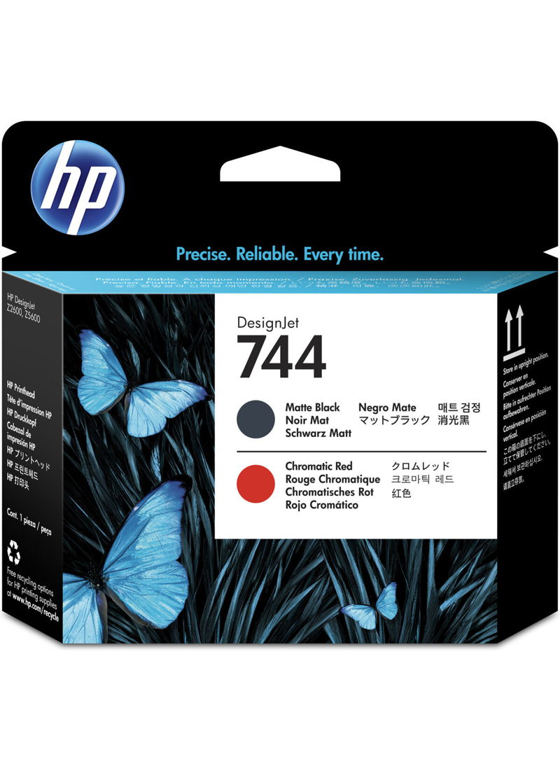 F9J88A, HP 744 originální tisková hlava Matte Black and Chromatic Red