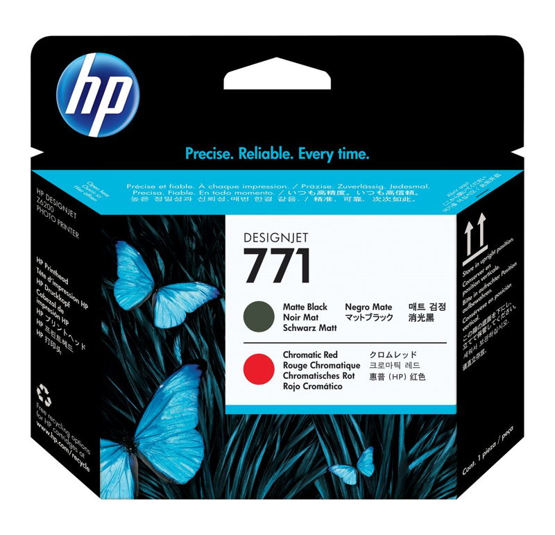 CE017A, HP 771 originální tisková hlava Matte Black and Chromatic Red