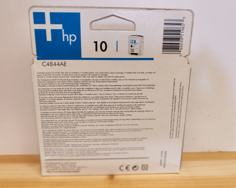 C4844A, HP 10 Black 69ml, po expiraci se zárukou