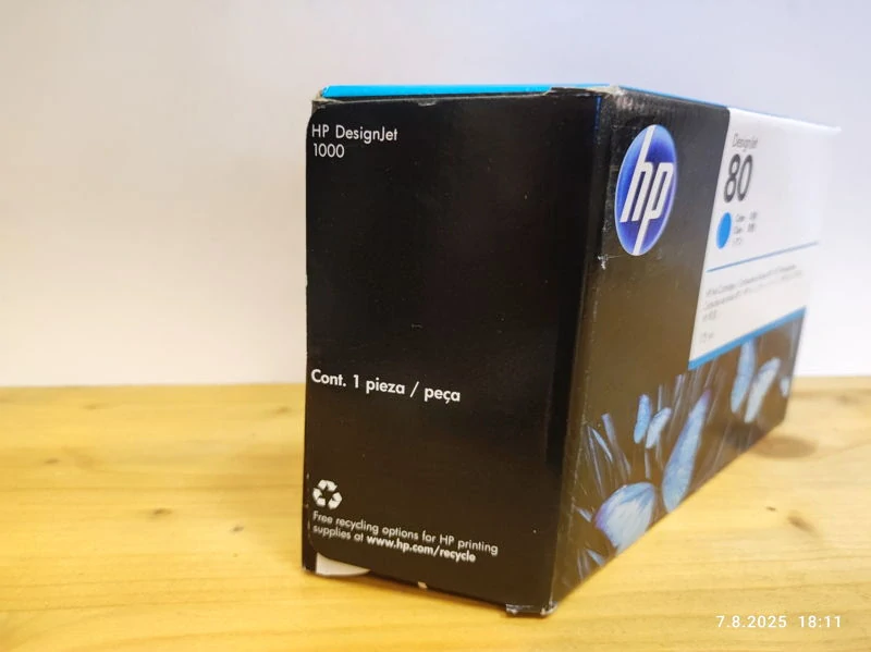 C4872A, HP 80 originální inkoustová náplň Cyan 175ml, po expiraci se zárukou