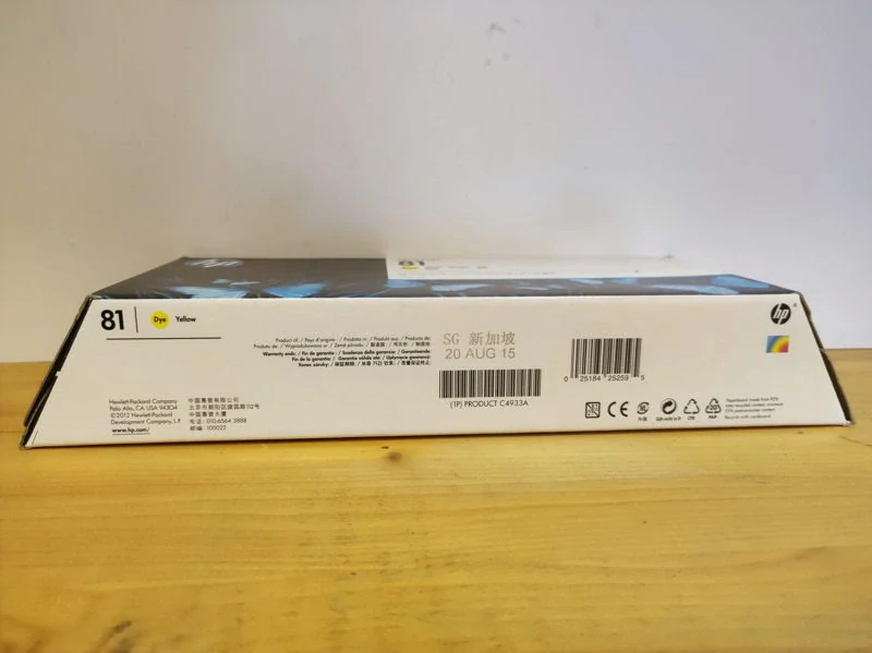 C4933A, HP 81 originální inkoustová náplň Yellow dye 680ml, po expiraci se zárukou
