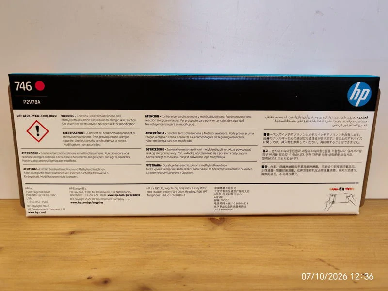 P2V78A, HP 746 originální inkoustová náplň Magenta 300ml