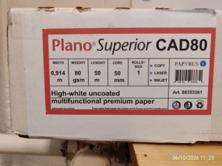 Papír p|otrový P|ano Superior CAD80, 914mm x 50m, dutinka 50mm, 80g/m², role
