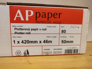 Papír plotterový AP paper 420mm x 50m, dutinka 50mm, 80g/m², role